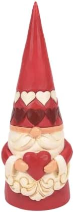 Enesco Jim Shore Heartwood Creek Gnome segurando uma estatueta de coração, 6,5 polegadas, multicolor