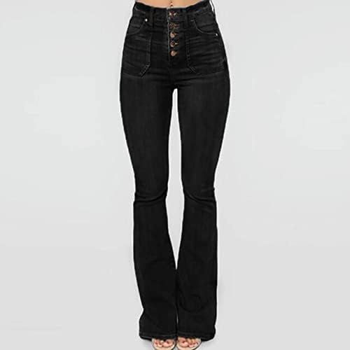 Jeans de fundo skin skin para mulheres clássicas de cintura alta altíssima calça jeans puxada em