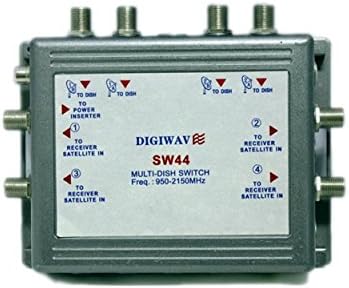 HomeVision Technology Satellite Switch DigiWave 4 em 4 OUT Satellite Switch, cinza