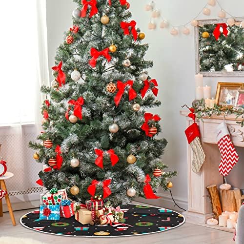 Christmas Santa Snowflake Candy Christmas Tree Salia 48 polegadas Decoração para casa para saia