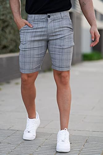Gingtto mass short shorts de 9 estiram calças curtas de estriado chino