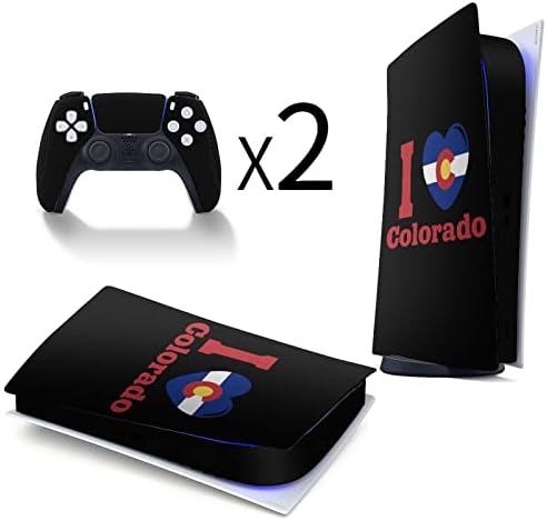 Eu amo o adesivo de capa de decalque corporal do Colorado 3pcs para edição digital PS5 para console e controlador