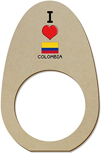 Azeeda 5 x 'eu amo Colômbia' Ringos/suportes de guardanapo de madeira da Colômbia