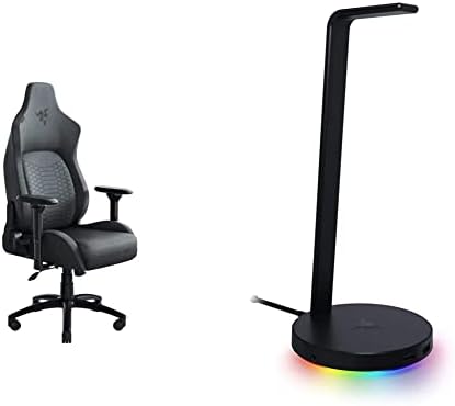 Razer Iskur PC Gaming Chair, padrão, tecido cinza escuro e estação de base v2 Chroma: iluminação croma rgb
