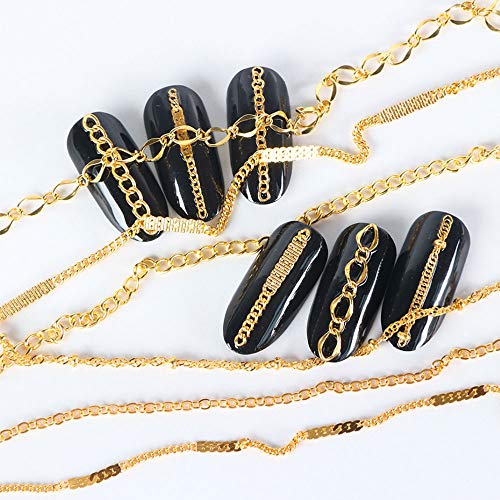 UNID ANID RECHANS Supplies de unhas para mulheres 4 pacotes de 24 peças Gold e prata metal punk pingente unhas