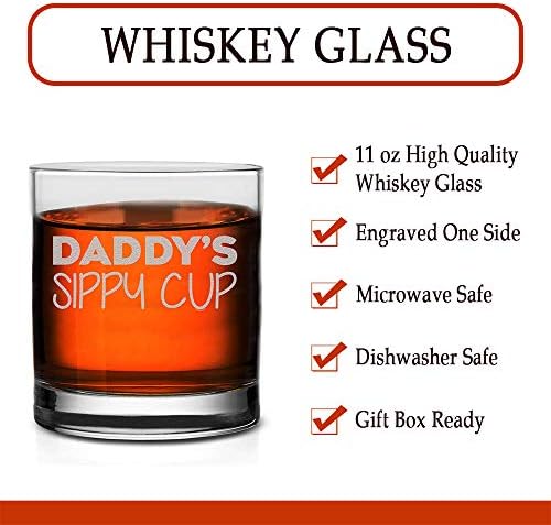 Veracco Daddy's Sippy Cup Whisky Glass Funny Birthday Gifts Day para papai