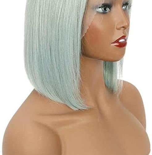 Perucas de peruca xzgden perucas de cabelo reto 13 × 4 peruca frontal de renda azul peruca de cabelo