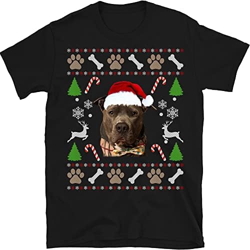 Cão de camiseta de Natal de cachorro personalizado Camisa de chapéu de Papai Noel, costume sua própria