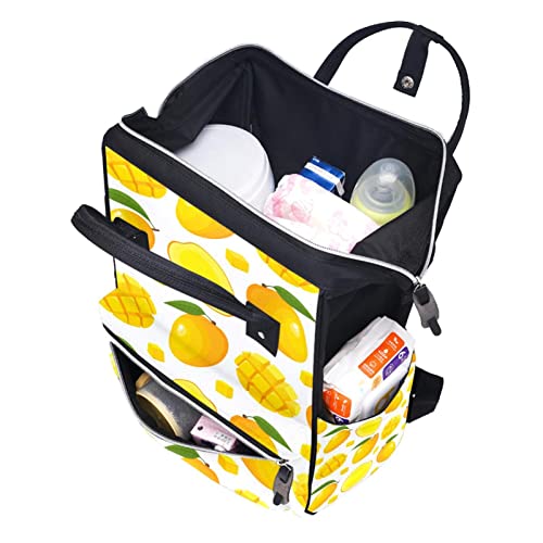 Cartoon manga amarelo padrão de frutas fraldas sacolas mochila mamãe mochila de grande capacidade bolsa