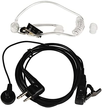 HQRP 4-Pack Hands Free 2 pinos fone de ouvido com fones de ouvido e microfone compatível com dispositivos de rádio