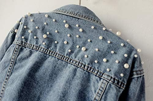 Mulheres de Kedera grandes jaquetas jeans bordadas pérolas de jeans de miçangas