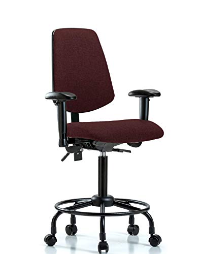 LABTECH ASSENTO LT42368 Cadeira de bancada média, tecido, braços de tubo redondo médio -redondo,