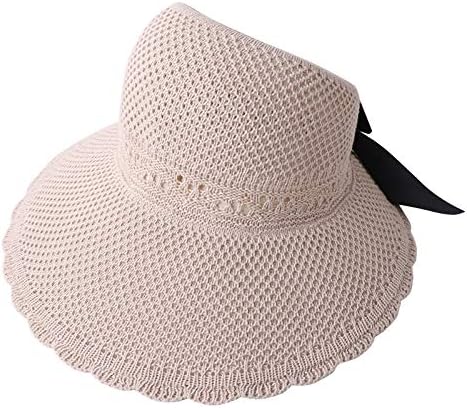 Chapéus de praia larga de largura da largura para mulheres chapéus solares de palha dobrável Proteção UV Summer