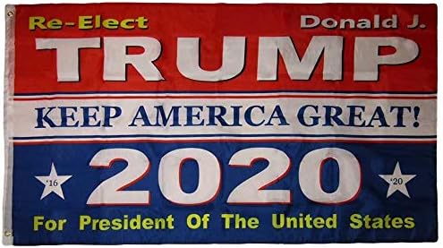 MWS 3x5 3'x5 'Reeleção de Trump 2020 Flag & EUA Trump 45 Presidente White Navy Blue Hat Grommets