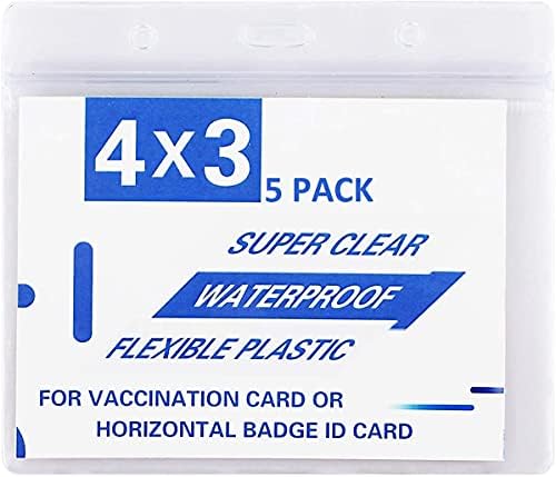 1stClick 5 Pack-CDC Vacinação Card Protetor de 4 x 3 polegadas Registro de imunização Record Record Vacina Suporte