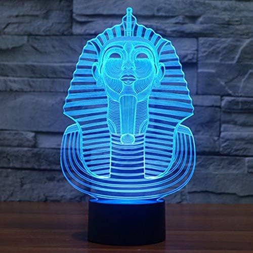 Molly Hieson 3d Egito Farao Night Table Lamp Decor Decor mesa Lâmpadas de ilusão óptica 7 luzes de cor Luzes