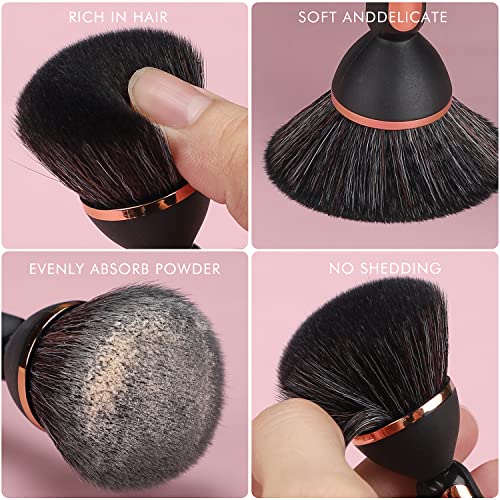 Brush de fundação, EterCycle Premium Kabuki Makeup Brush perfeito para blush, líquido, creme, pó, mistura,