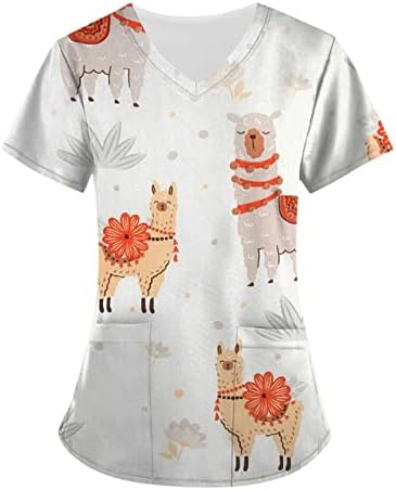 Camisas de manga curta nokmopo para mulheres moda casual fofo animal impressão em vinicta