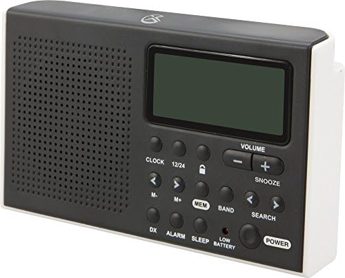 Rádio de ondas curtas GPX, 5,07 x 1,36 x 3,12 polegadas, requer 2 baterias AA, preto