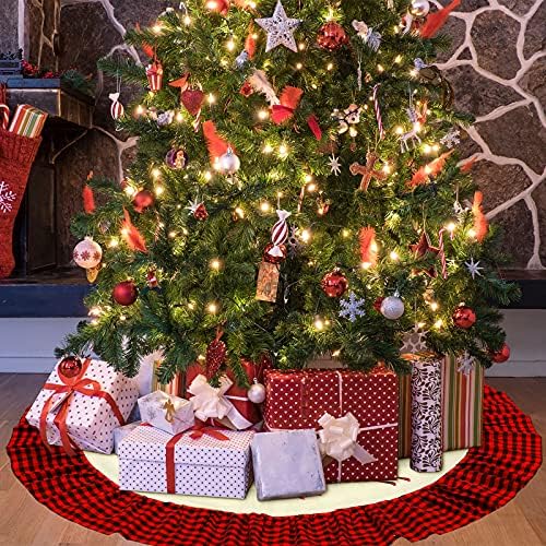 GOJOY 48 polegadas Salia de árvore de Natal de 48 polegadas Buffalo Salia xadrez de árvore de