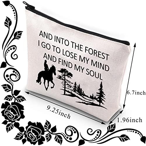 BDPWSS Camping Makeup Bag Camper Gifts for Women Equestrian Riding Horse Gift e Into the Forest Eu vou