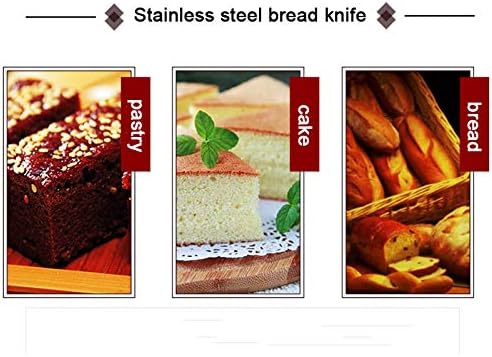 Pérola 3pcs serrilhado faca de pão alto Ultra Ultra Sharp Stainless Kitchen Kitchen com alça de madeira para
