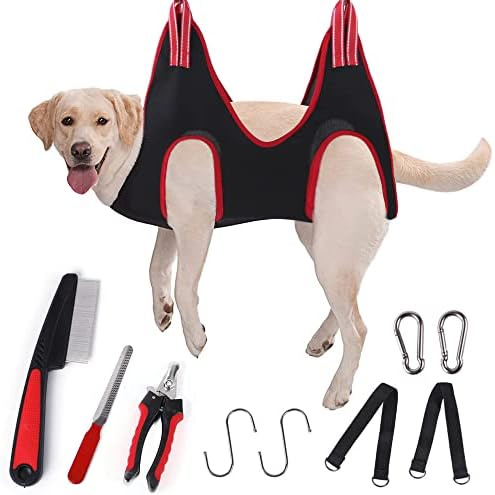 Hammock de preparação para animais de estimação Jinlai, tipóia de cães, bolsa de restrição de rede de cães,