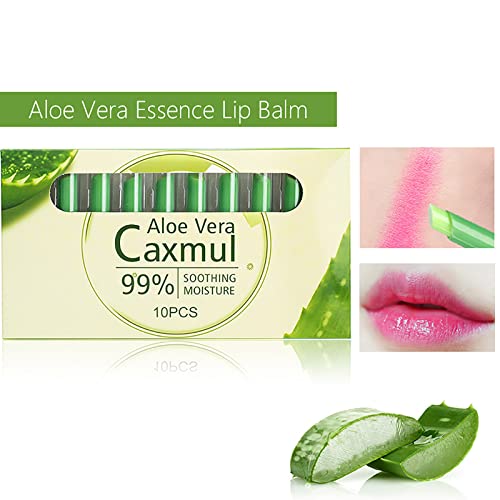 Avanços Aloe Lipstick 10pcs Conjunto, longa duração de lábios nutritivos Lips Lips Hidratante