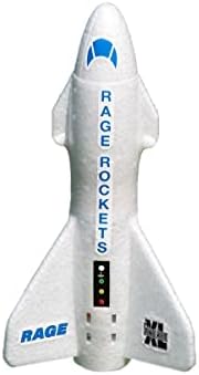 RAGE R/C - Mísseis Spinner XL Rocket elétrico de voo livre com pára -quedas e LEDs, branco