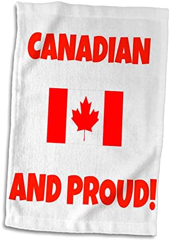 3drose Xander Canada - Canadian e orgulhoso, letras vermelhas com bandeira canadense - toalhas