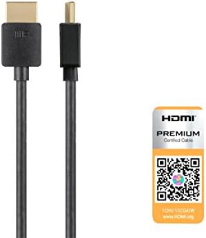Monoprice Cabo HDMI de alta velocidade - 2 pés - preto | Premium certificado, 4K@60Hz, HDR, 18Gbps, 36AWG e 124184