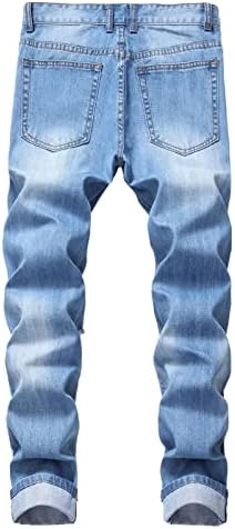 Maiyifu-gj jeans angustiado masculino de jeans casual rasgado de jeans slim fit