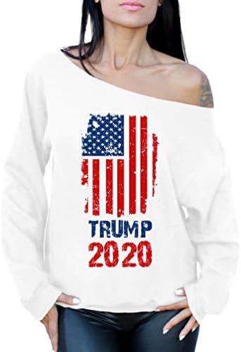 Estilos desajeitados Trump 2020 do suéter Trump para mulheres do ombro para mulheres
