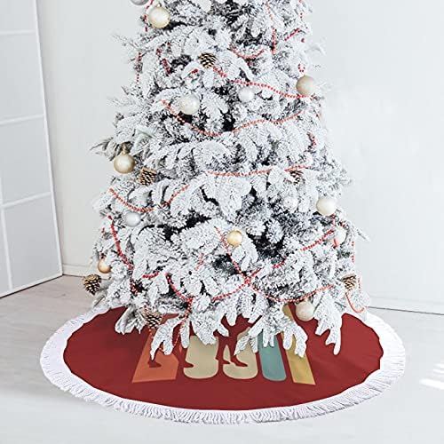 Saias de árvore de Natal de estilo vintage de estilo alces com franjas para decorações de festas