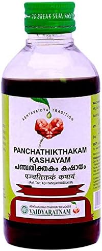 Vaidyaratnam panchathikthakam kashayam 200 ml produtos de ervas ayurvédicos, produtos orgânicos ayurveda
