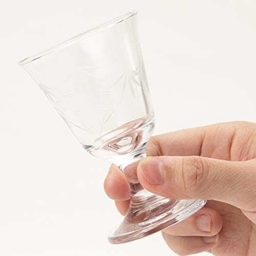 Toyo Sasaki Glass 39829-75 Vidro de saquê frio, 2,2 fl oz, copo Kiriko, copo de bambu Kiriko, feito no Japão