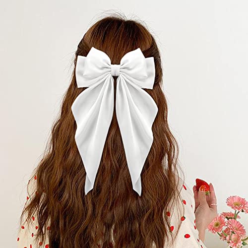 Clipes de cabelo de arco grande 2pcs, arcos de cabelo francês de cauda longa para mulheres meninas, barreto