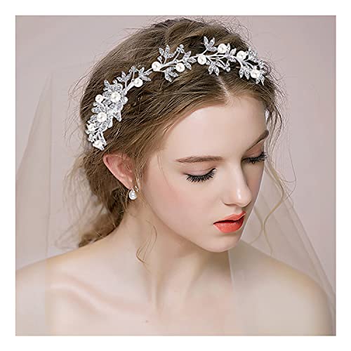 Brilove Wedding Hair Acessório Bandada de cabeça nupcial para mulheres Bohemian Daisy Flores de cristal