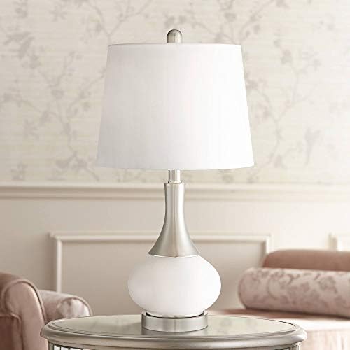 360 iluminação serena moderna de sotaque lâmpada de mesa 23 alta com luz de vidro branco de vidro branco