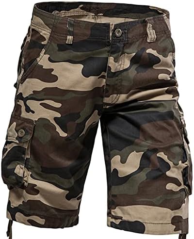 Short de carga masculina relaxada shorts militares de camuflagem ao ar livre para vários bolsos de verão calças de treinamento casual
