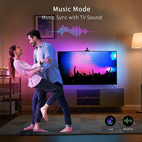 Ailofy Smart TV LED Backlight com câmera, luzes de tira de LED para TV 55-65 polegadas, 12,5 pés