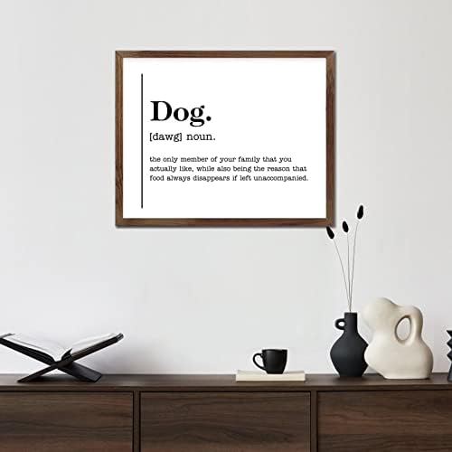 16x20in Sign de madeira emoldurada com a definição engraçada de substantivo de cão de country estilo damasco