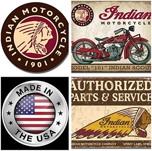 Indian Motorcycle 3 pacote de lata vintage sinais desesperados