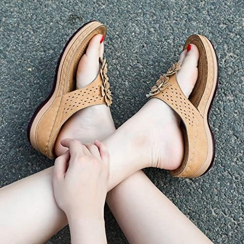 Sandálias de Leewos Walking Women Brown Brown Non Slip Impermeável verão Sapatos caseiros planos Spa Banho House