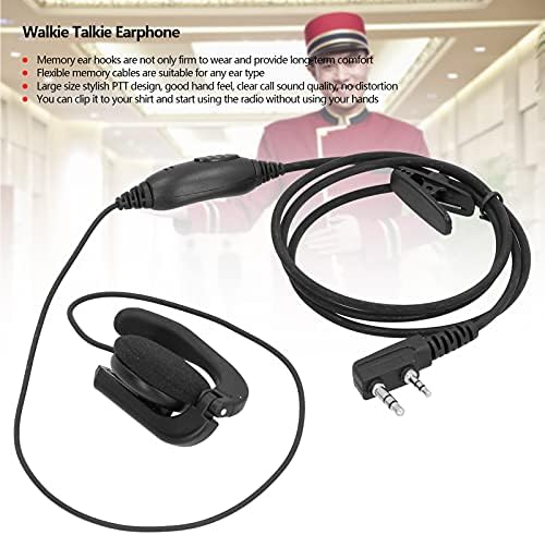 Fone de ouvido de salutuy, walkie talkie earphone abs suave com arame PU para segurança para restaurantes