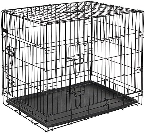 Kerbl reto de cachorro frontal gaiola colapsível 2 portas, 76 x 54 x 64 cm, preto