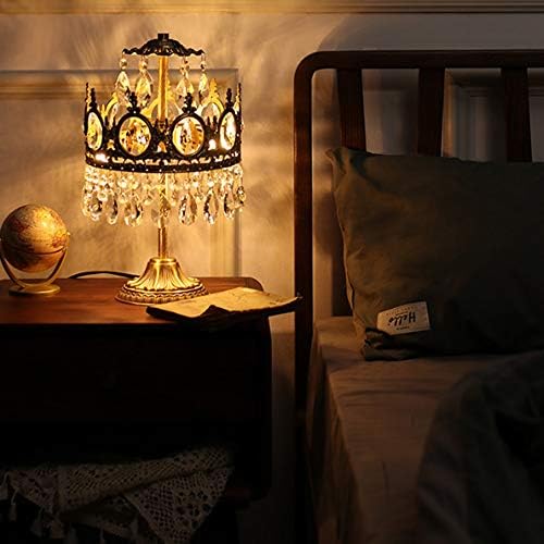 Lâmpada de mesa de cristal de luxo sem-logo wajklj, lâmpada decorativa de sala de estar de mesa de café com cabeceira