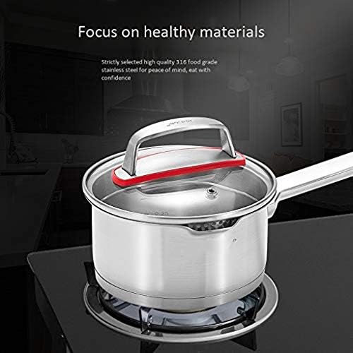 N-A MGWYE PAN de leite de aço inoxidável ， Pan profissional com tampa, cozinha de cozinha indução