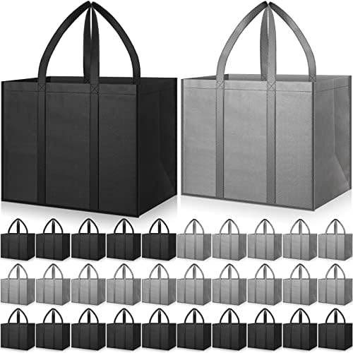 30 Pacote de compras reutilizáveis ​​de imposto pesado sacos de compras grandes sacolas dobráveis