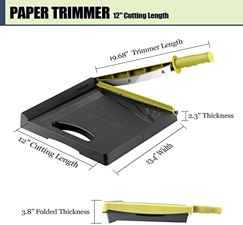 12 Comprimento de corte Guillotine Paper Trimmer, 16 folhas Capacitante Corte de papel para papel